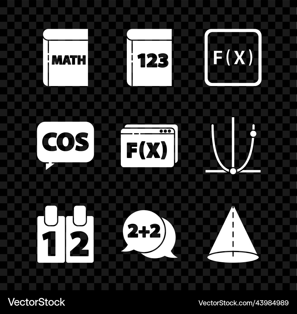 Set book with word mathematics function Set book with word mathematics function vector image
