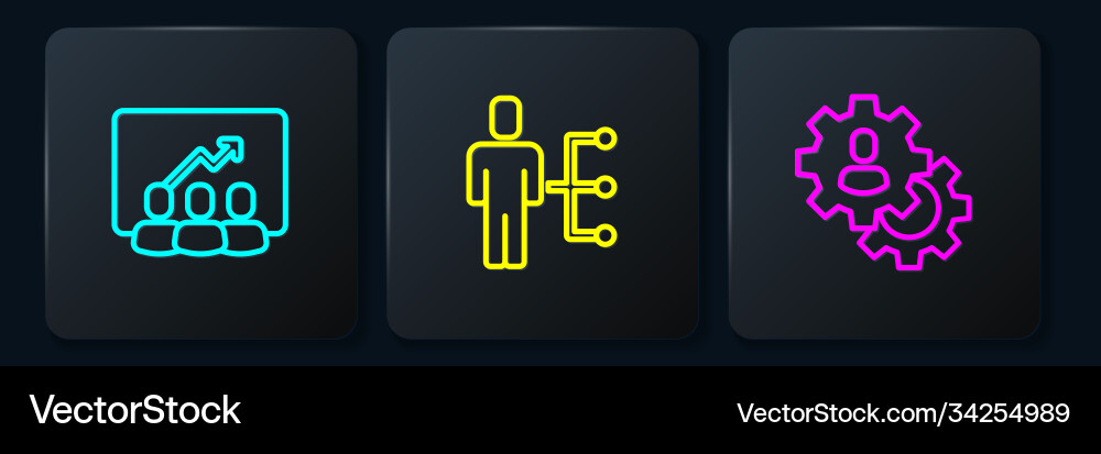 Set line project team base head hunting and user Set line project team base head hunting and user vector image