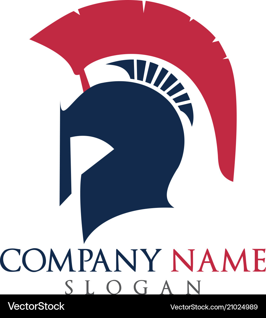 Spartan Warrior Helmet Logo Vector Image