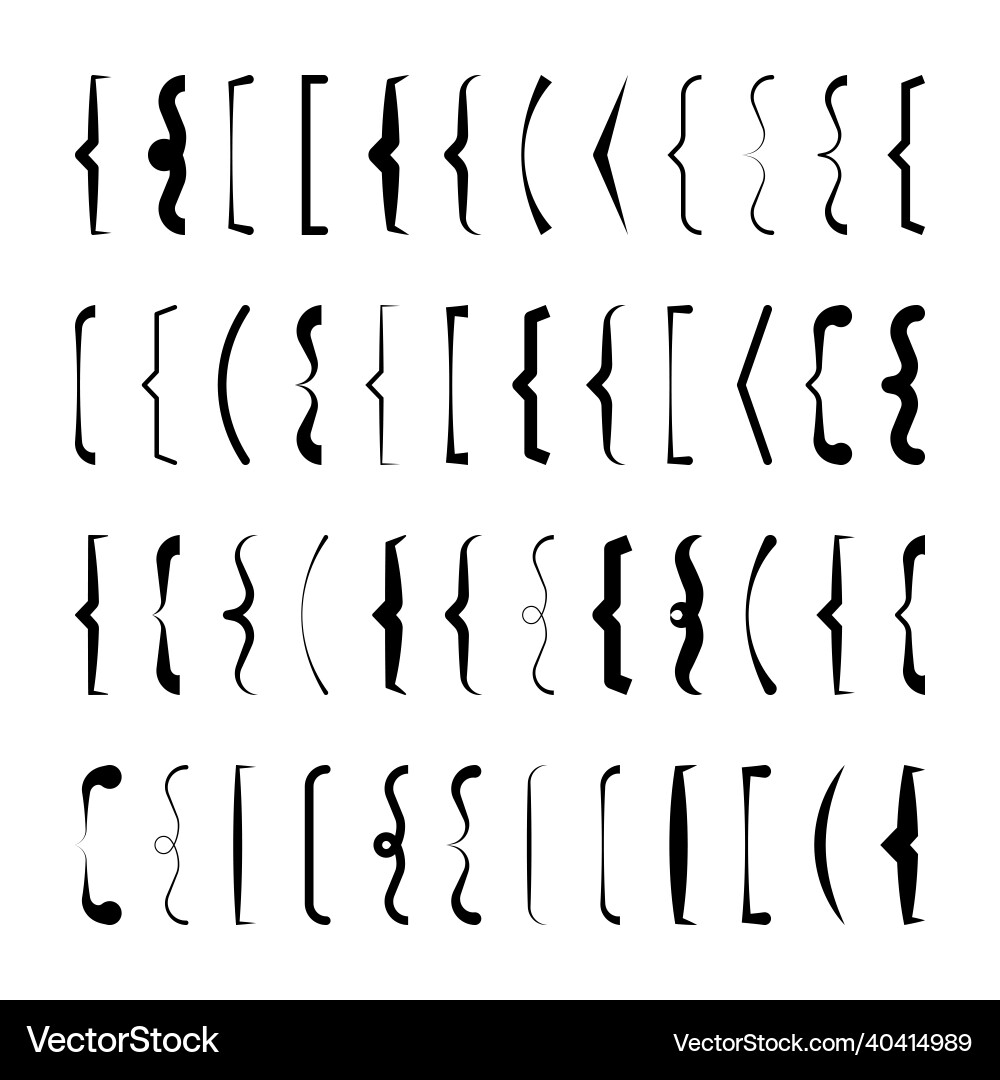 Text brackets collection black quotation box vector image
