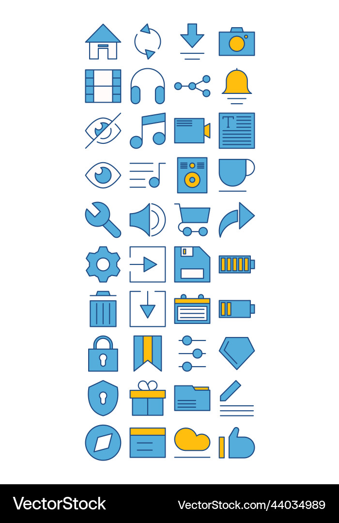 User interface icons pack vector image