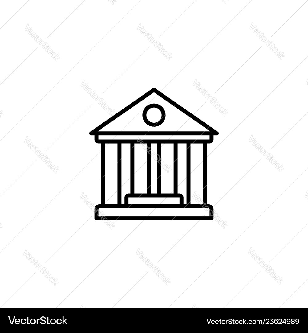 Web line icon classical building with columns Web line icon classical building with columns vector image