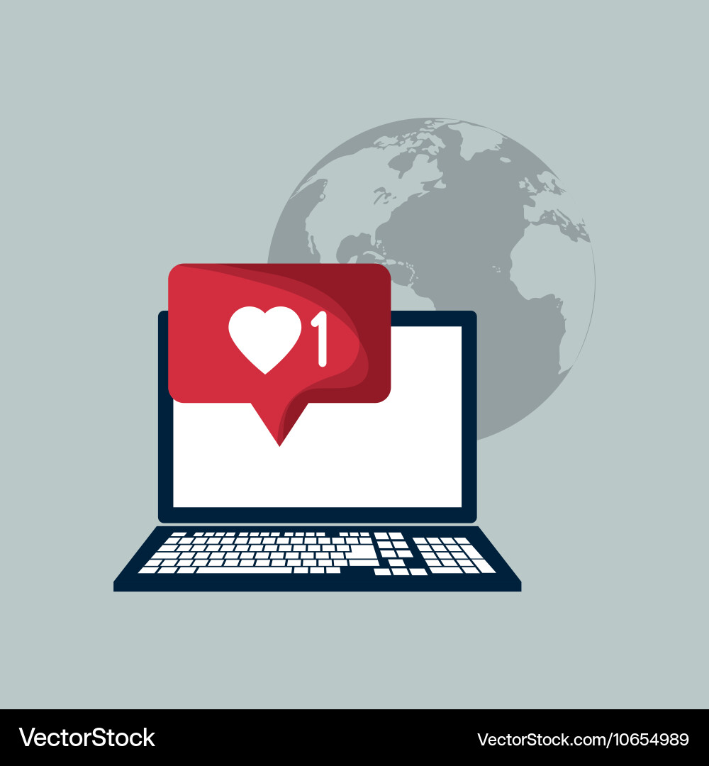 Web messaging through computer image vector image