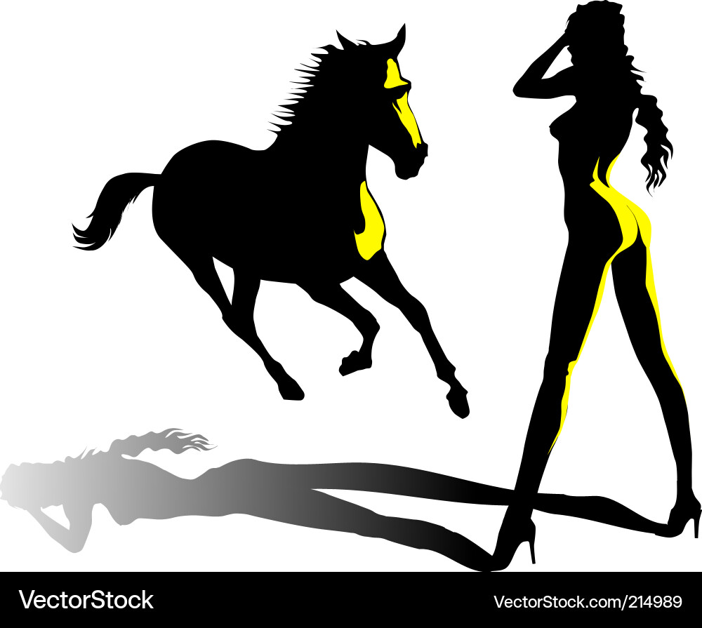 Woman and horse vector image