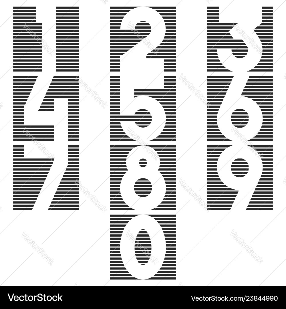 A set of numbers in the form square thin vector image