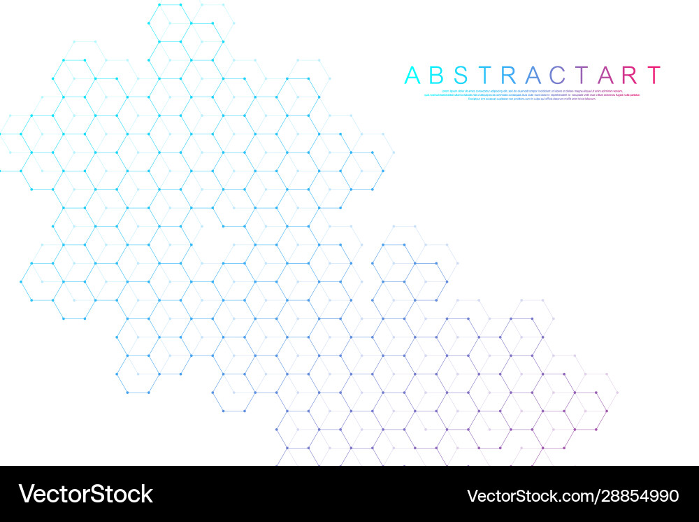 Abstract hexagonal boxes background molecular Abstract hexagonal boxes background molecular vector image