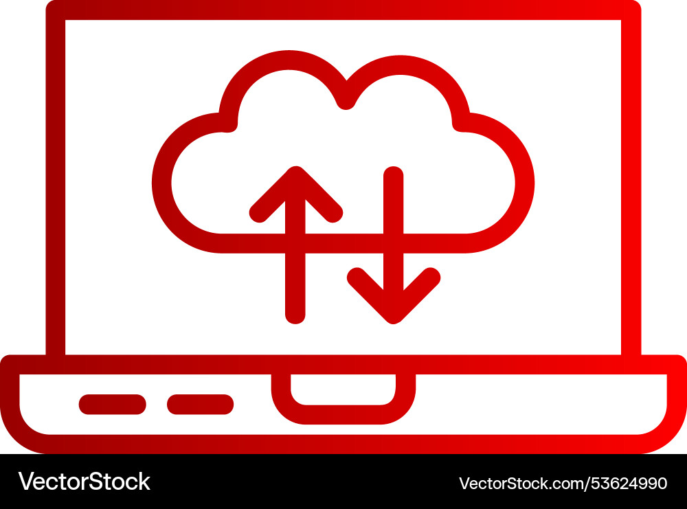 Cloud computing line gradient icon vector image
