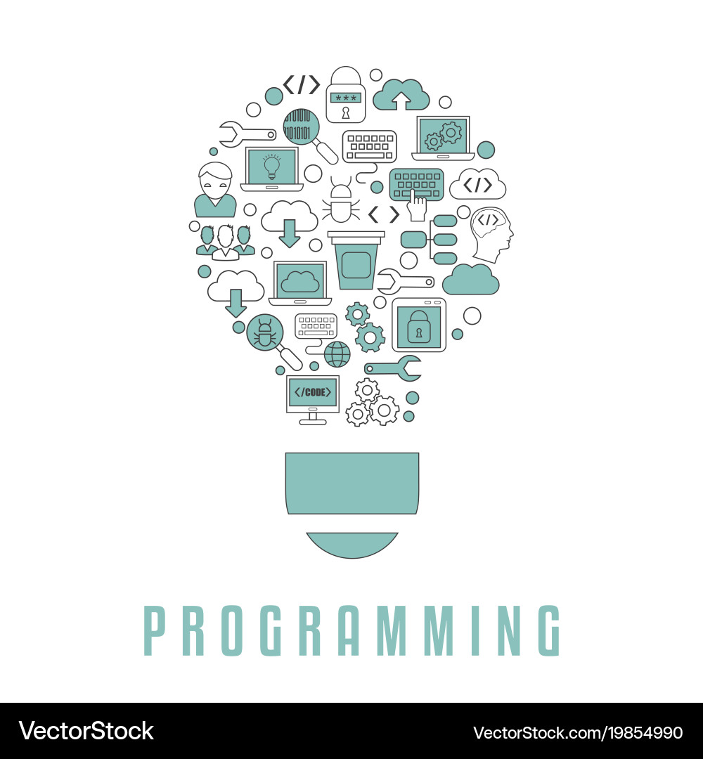 Coding and programming concept vector image