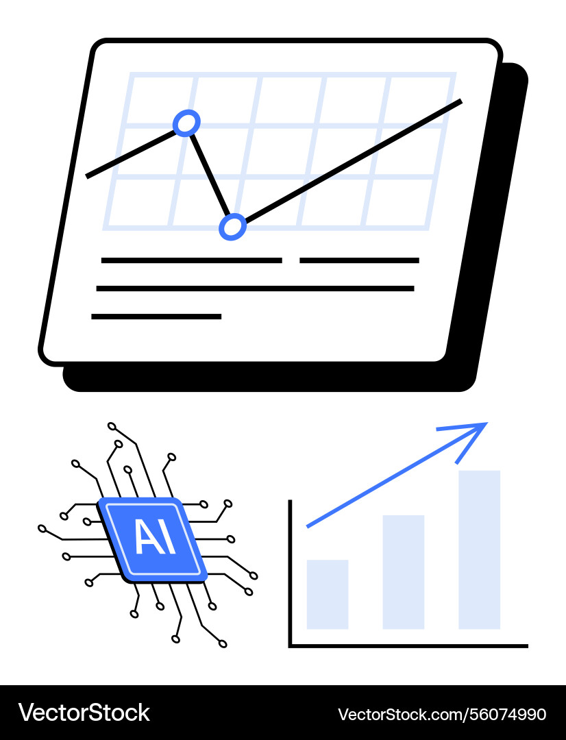 Data visualization and artificial intelligence Data visualization and artificial intelligence vector image