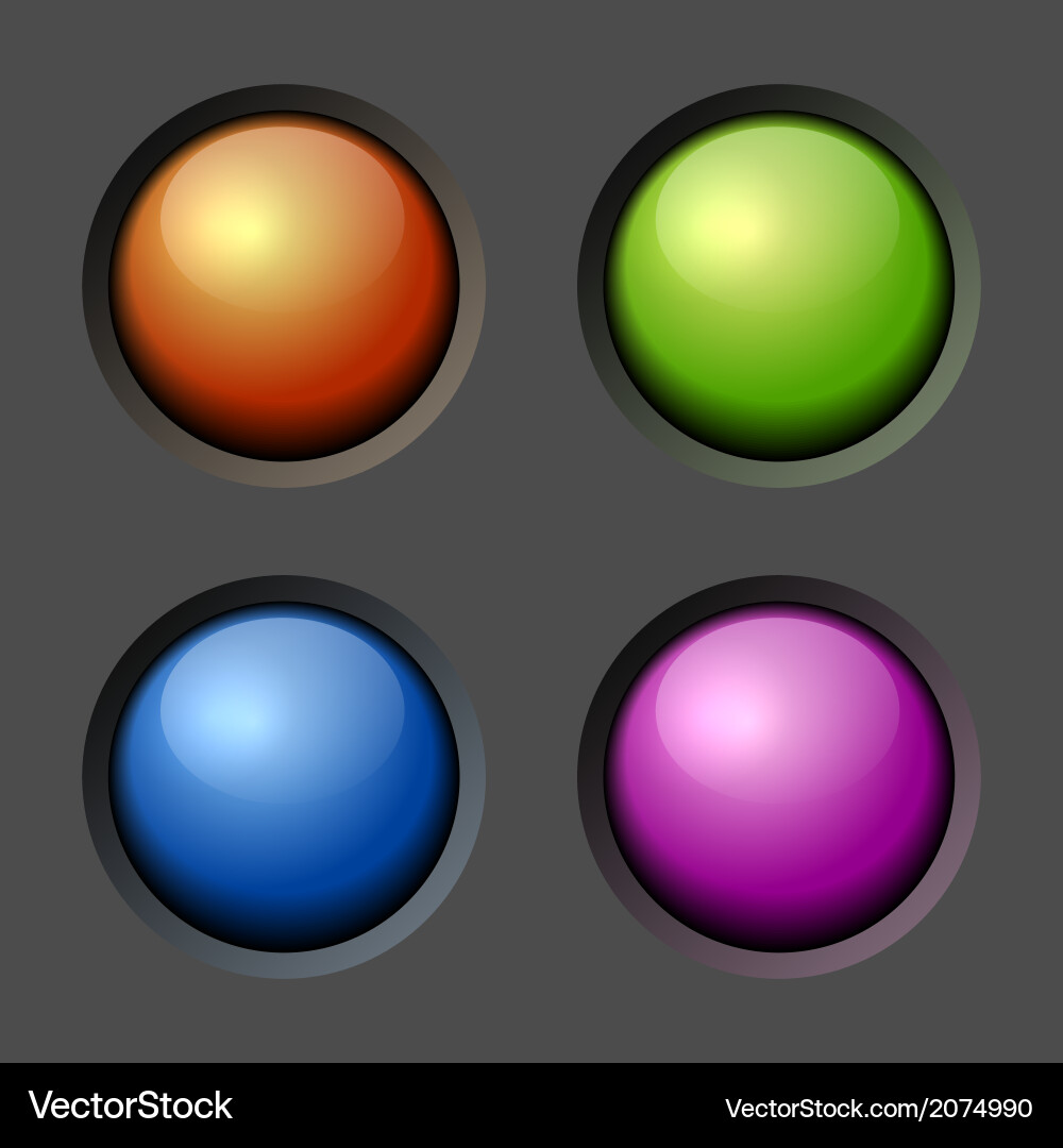Design elements color buttons and bulbs Vector Image