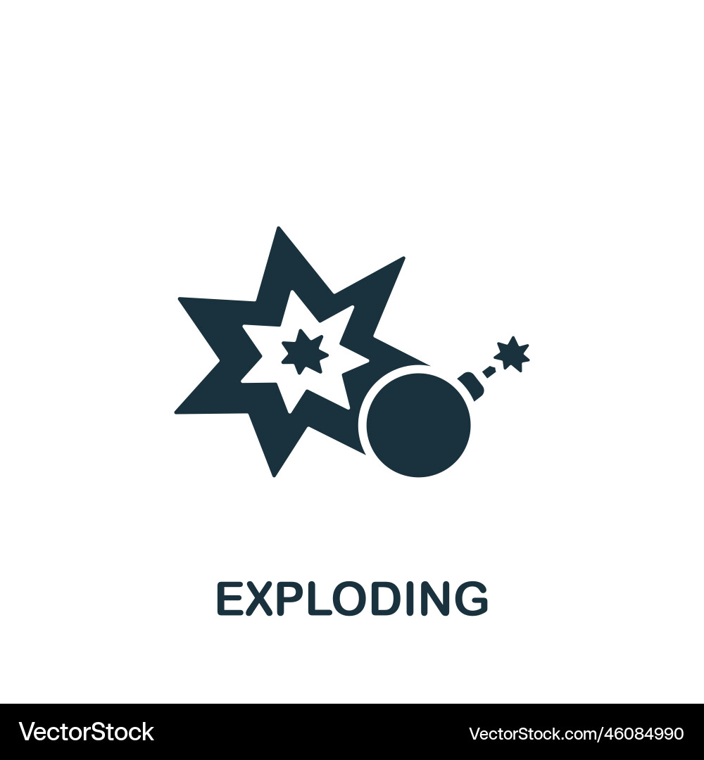 Exploding icon monochrome simple sign from Exploding icon monochrome simple sign from vector image