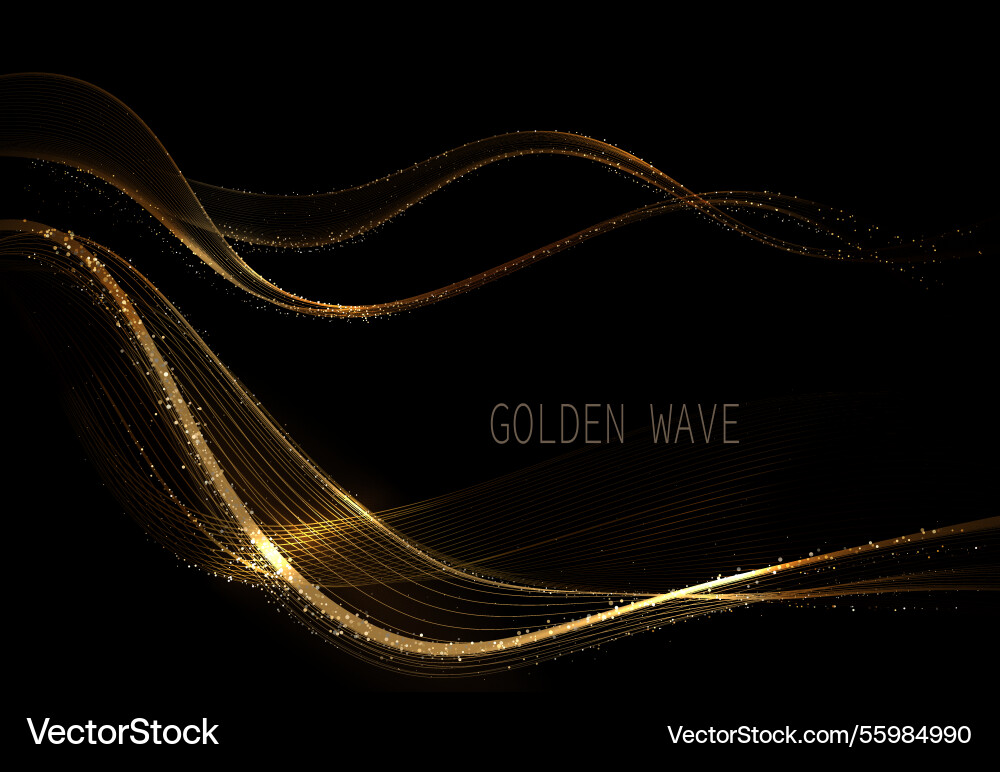 Isolated element wavy of golden color Isolated element wavy of golden color vector image