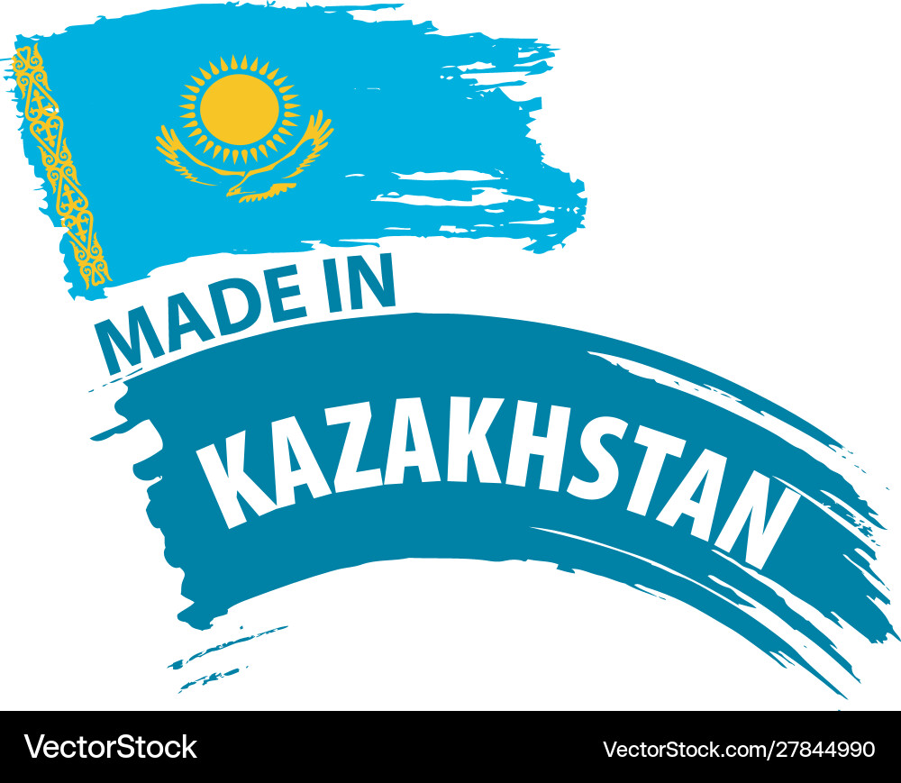 Kazakhstan flag on a white Vector Image