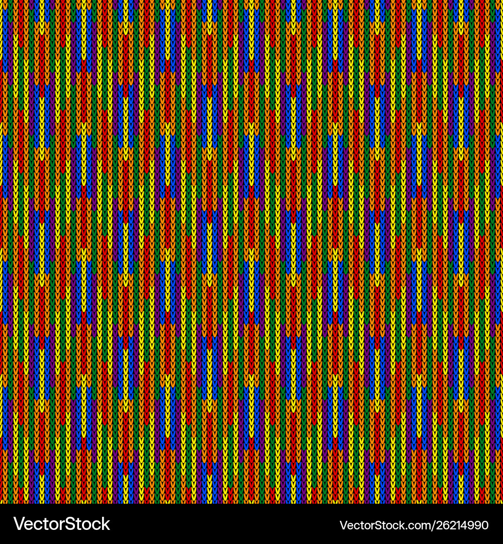 Lgbtq color abstract knitted pattern rainbow Vector Image