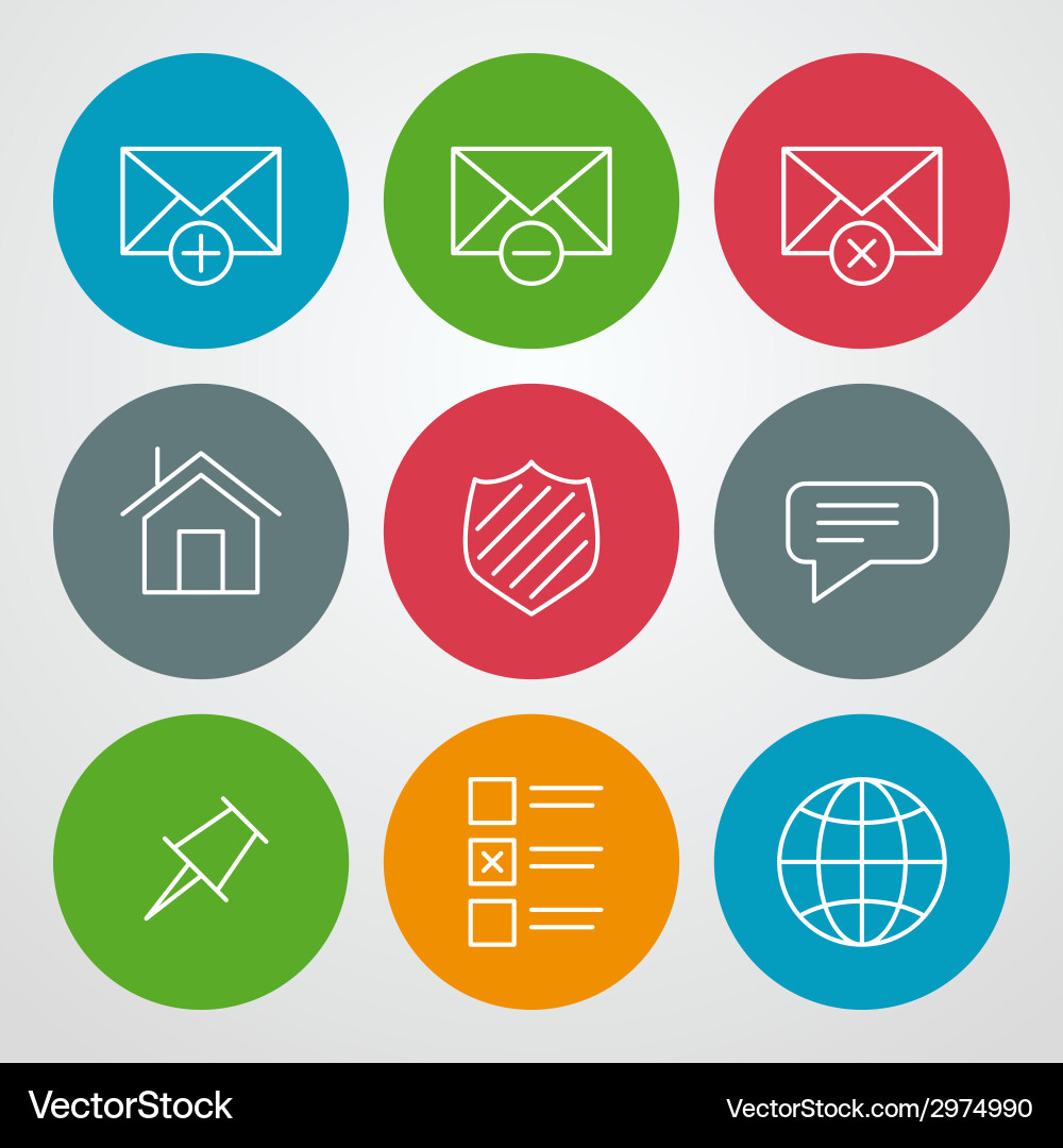 Line Icon Set - Web & App Vector Image
