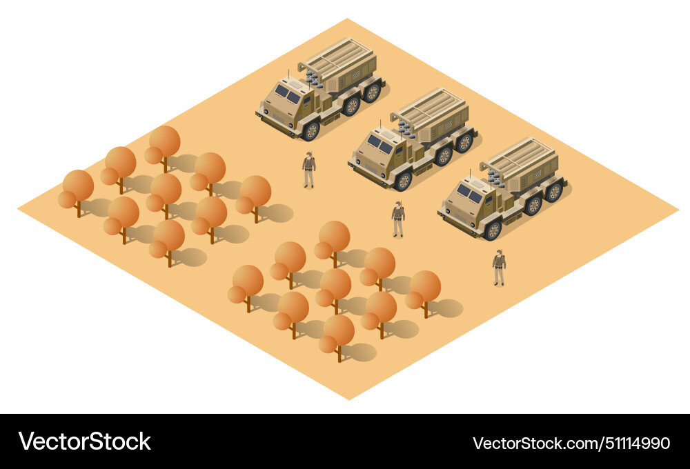 Multiple launch rocket systems army vehicles 3d Multiple launch rocket systems army vehicles 3d vector image