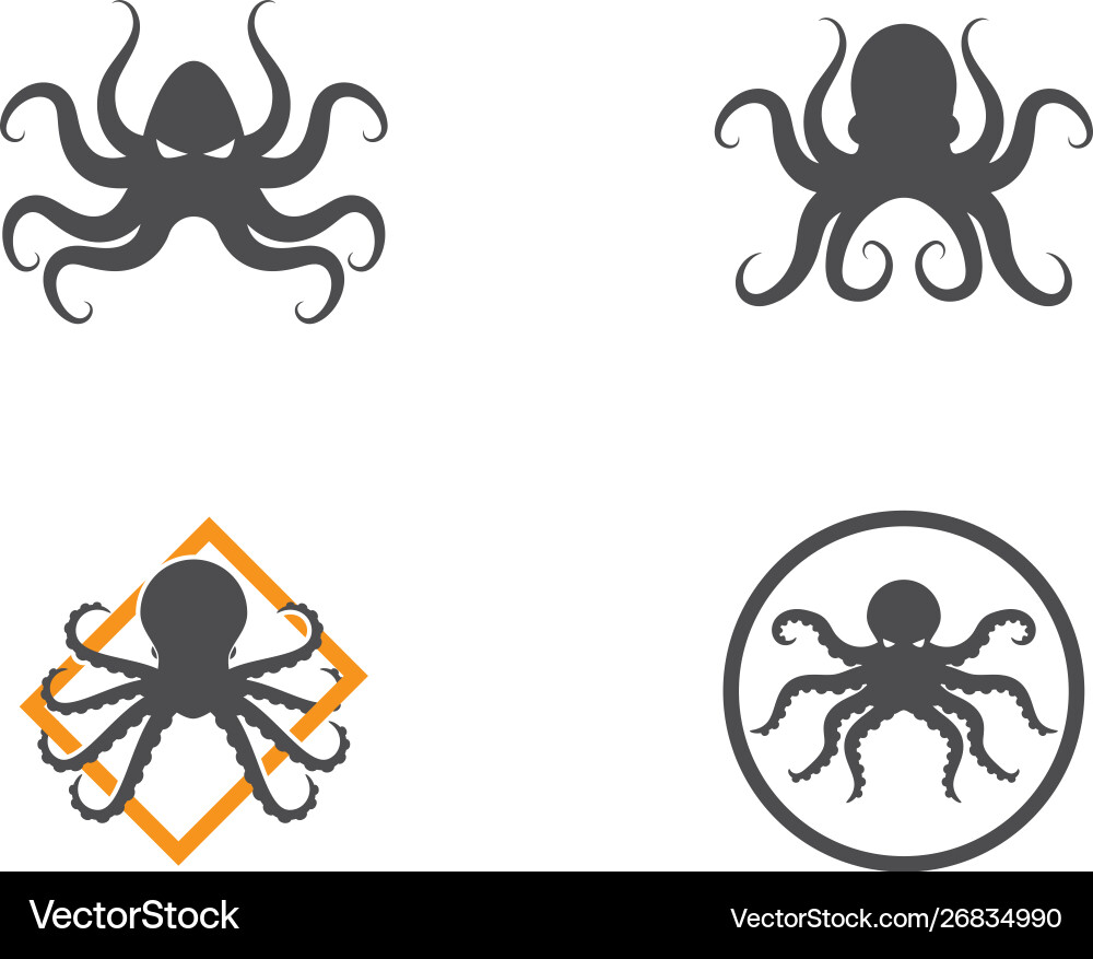 Ocean Octopus Logo Vector Image