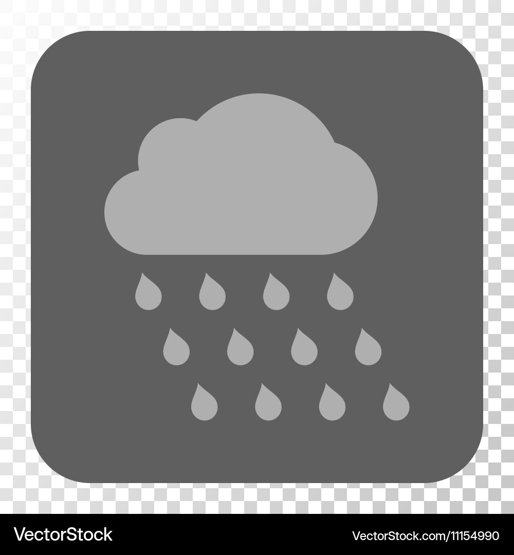 Rain cloud rounded square button vector image