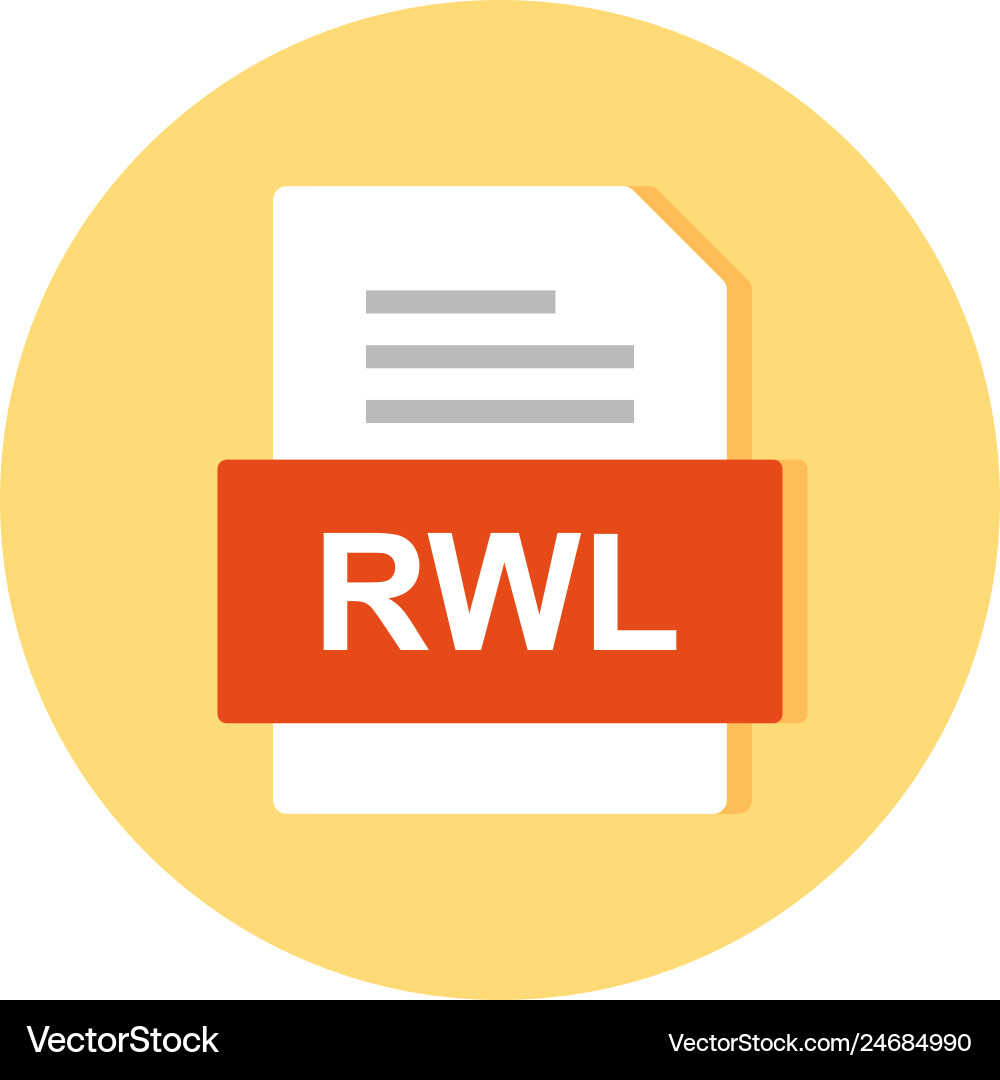 Rwl file document icon vector image