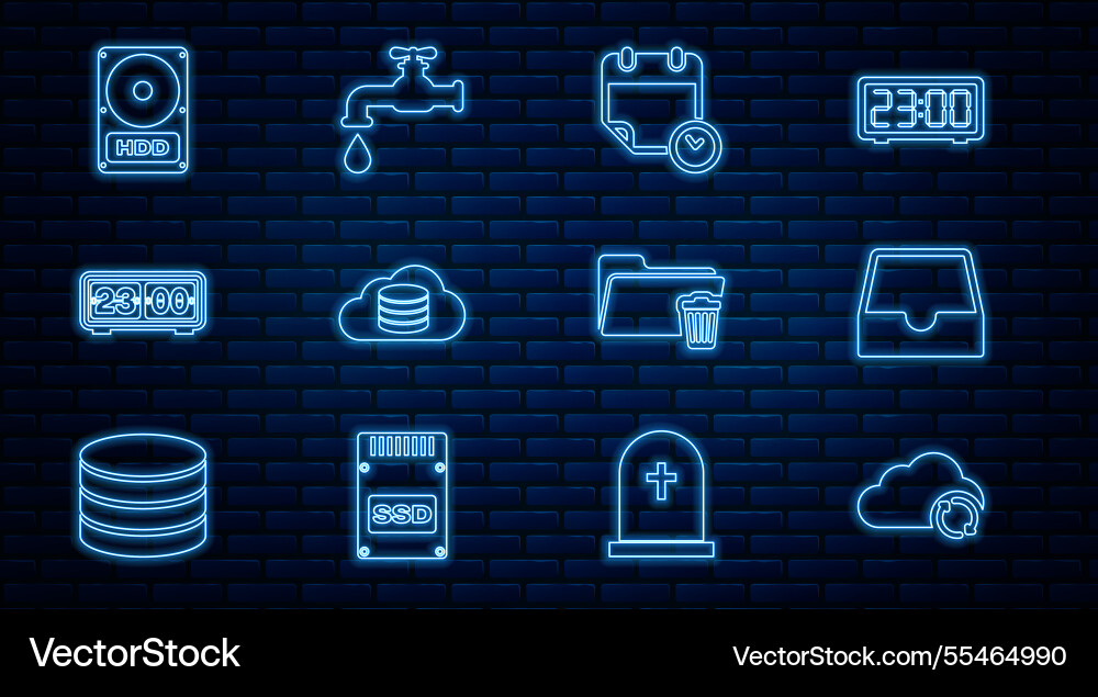 Set line cloud sync refresh social media inbox Set line cloud sync refresh social media inbox vector image