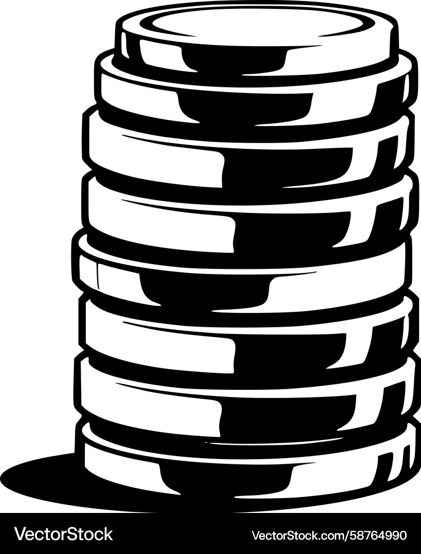 Shiny Coin Stack Vector Image