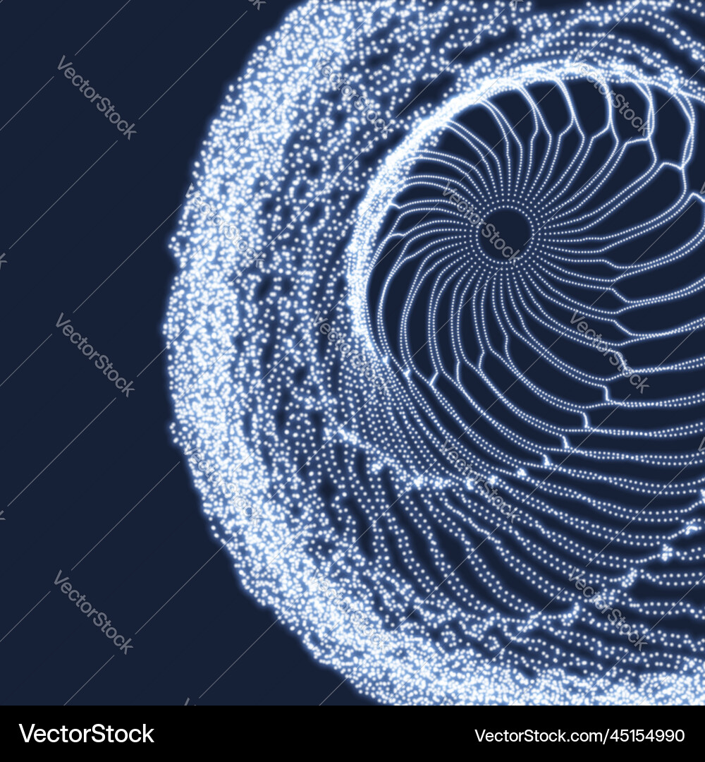 Spiraltunnel-Array mit dynamischen Partikeln Spiraltunnel-Array mit dynamischen Partikeln vektorbild
