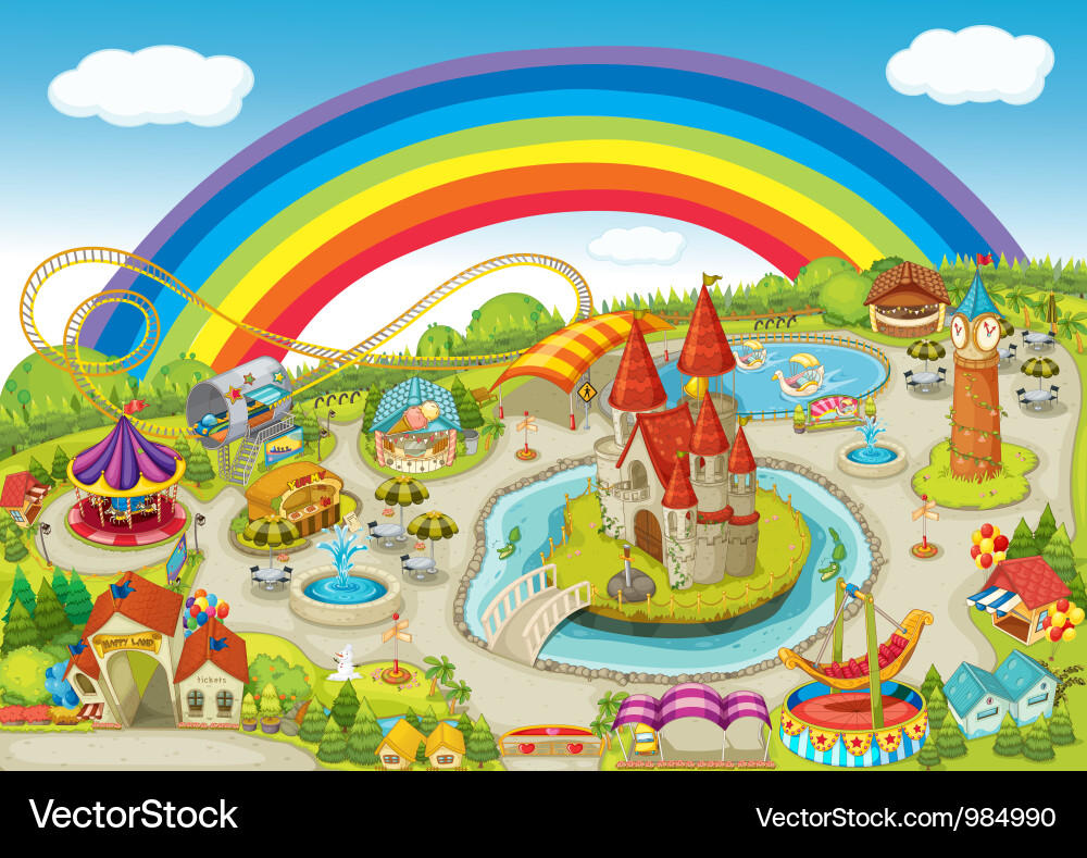 Theme park background Royalty Free Vector Image
