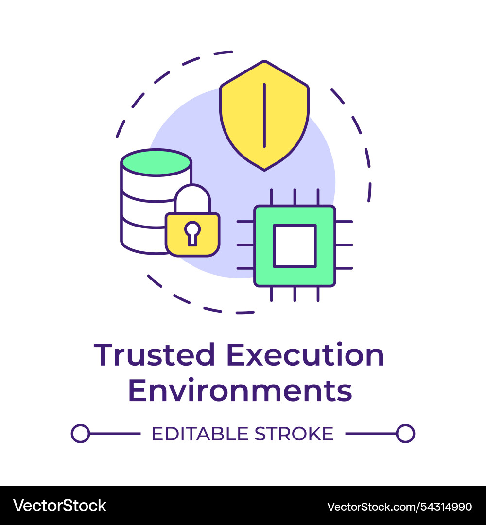 Trusted execution environments multi color vector image