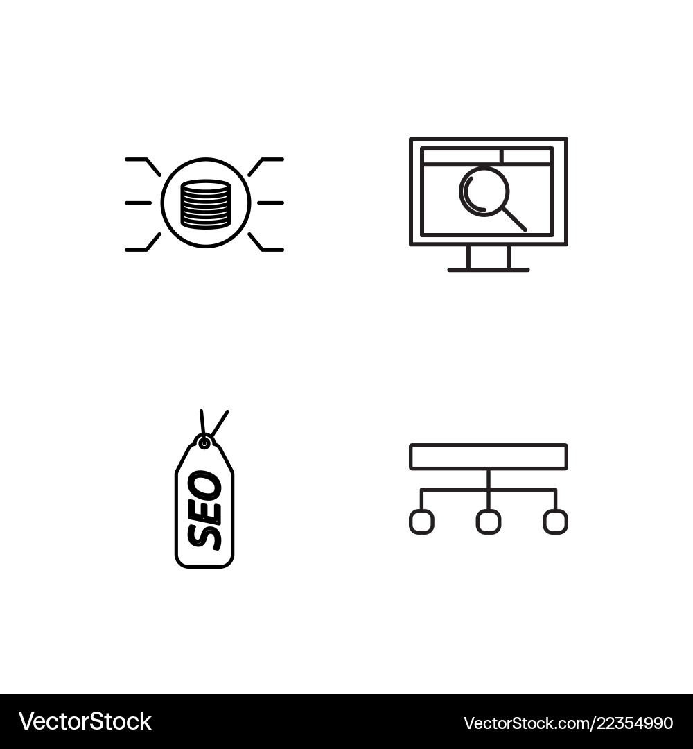 Web simple outlined icons set Web simple outlined icons set Vector Image