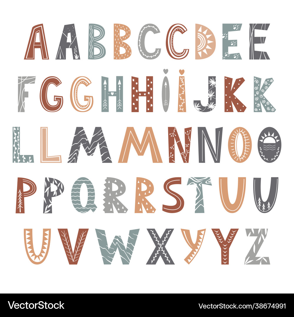 Abstract alphabet in scandinavian several Abstract alphabet in scandinavian several vector image