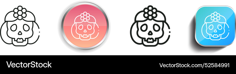 Catrina icon thin linear regular and button style vector image