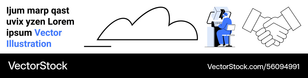 Cloud computing concept with professional Cloud computing concept with professional vector image