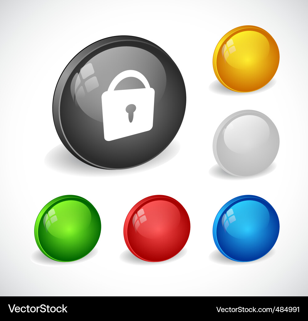 Color 3d buttons for web Vector Image