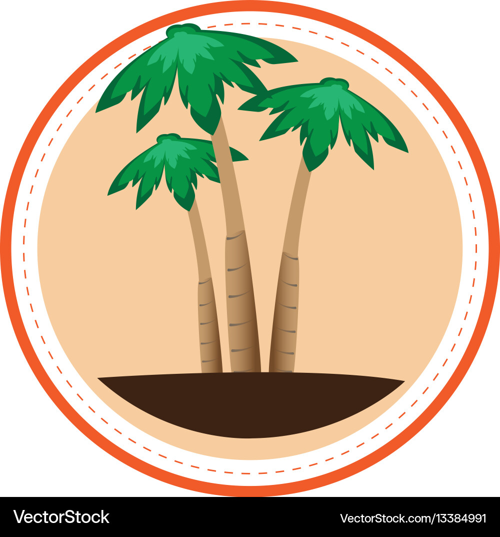 Color circular frame with palm trees Vector Image