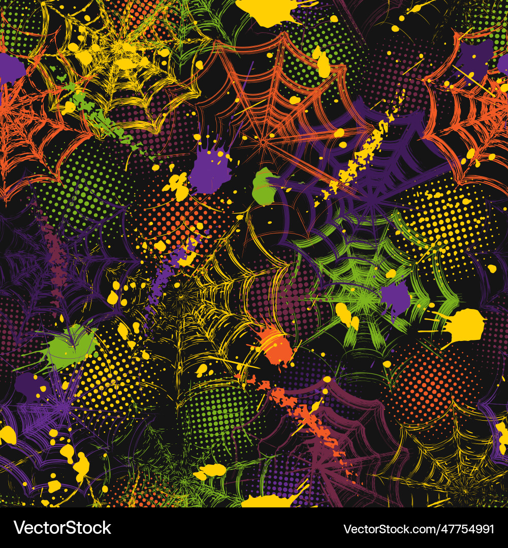 Grunge pattern with spiderweb paint splatter Vector Image