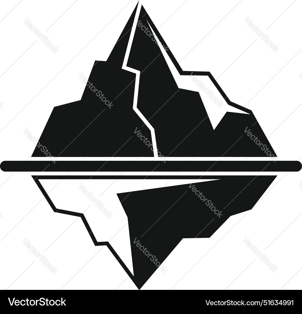 Iceberg floating showing visible and hidden parts Iceberg floating showing visible and hidden parts vector image