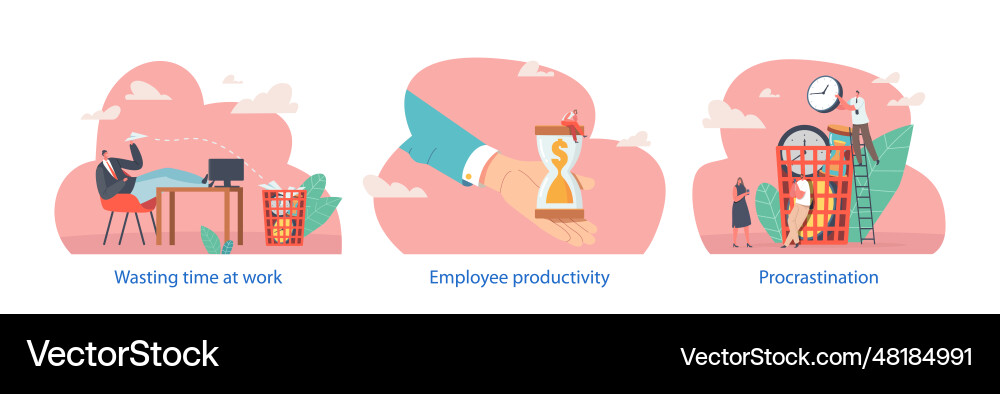 Isolated elements with characters perform employee Isolated elements with characters perform employee vector image
