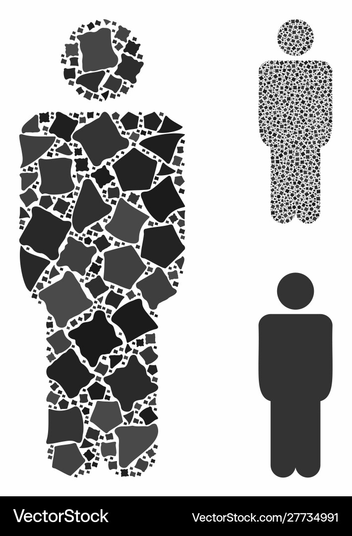 Man mosaic icon bumpy elements Vector Image