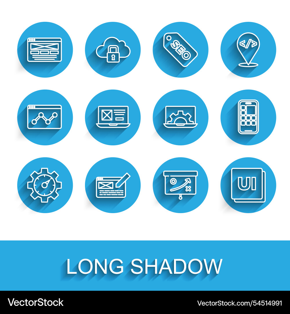 Set line website statistic ui or ux design Set line website statistic ui or ux design vector image