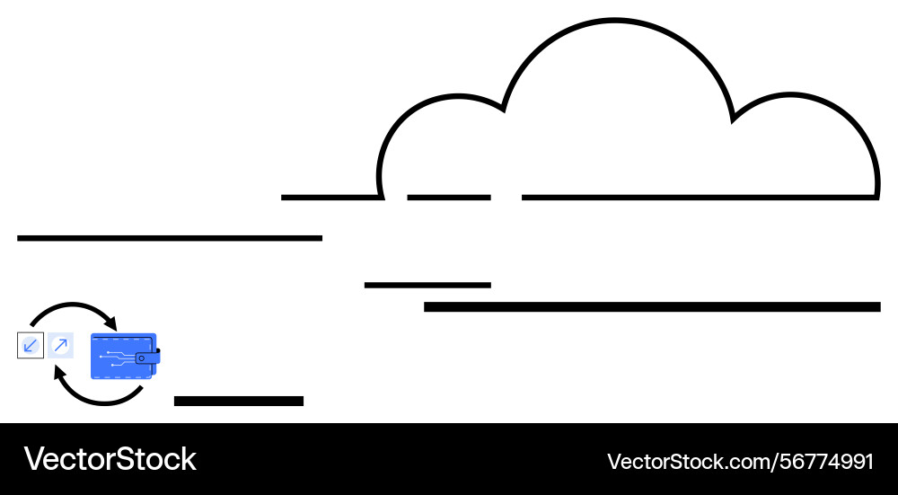 Simplified cloud computing process with data vector image