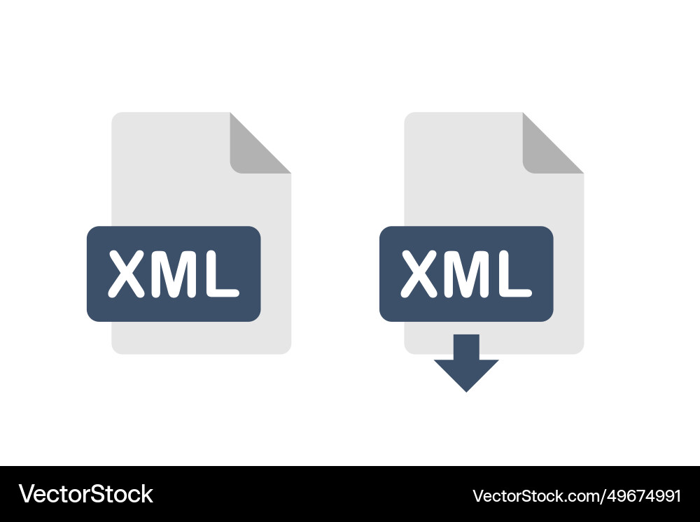 Xml file format icon download sign vector image