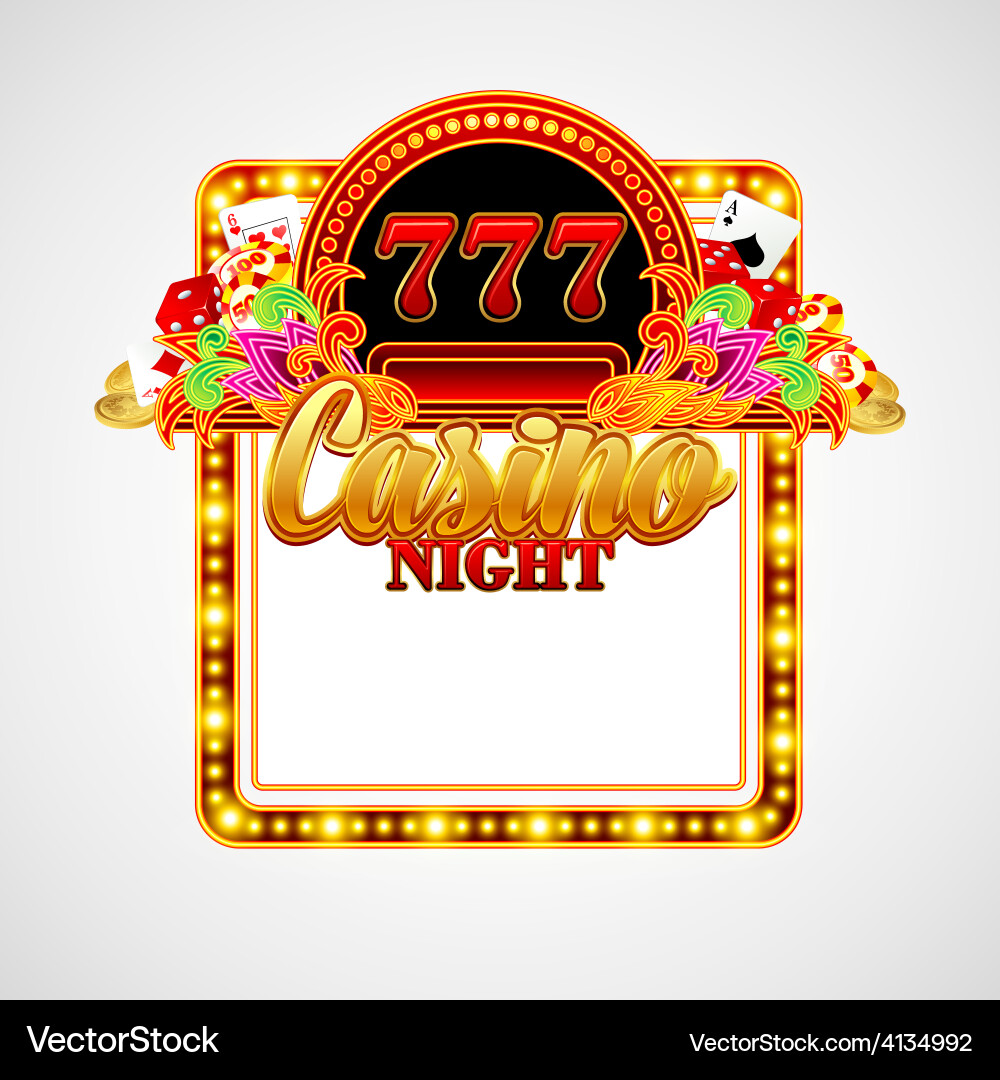 Casino Night Backdrop with Gambling Elements vector image