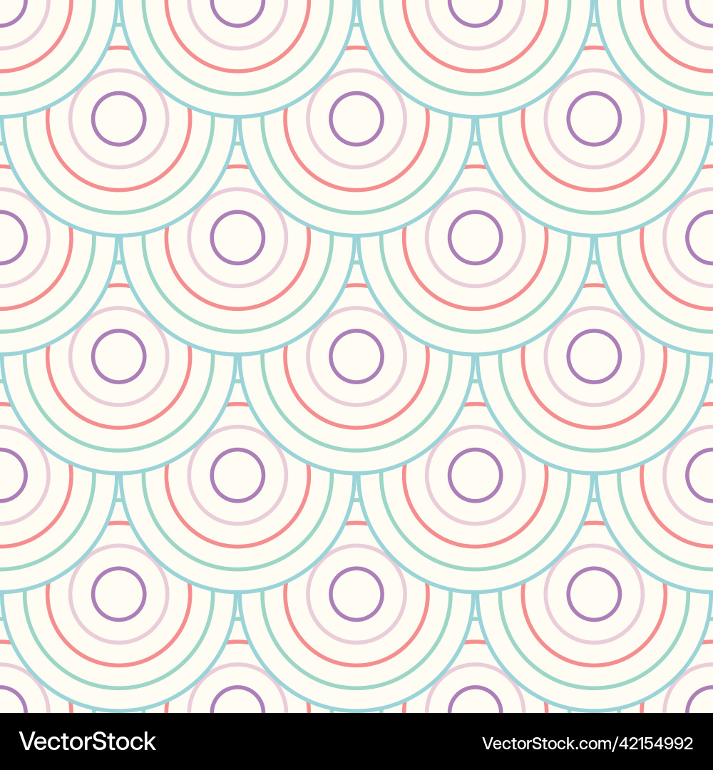 Colorful fish scale pattern repeating circles Vector Image