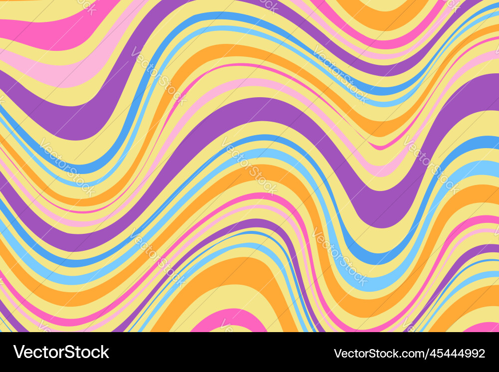 Flat groovy psychedelic background with colorful Vector Image