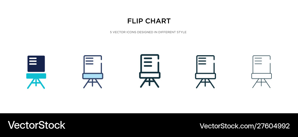 Flip chart icon in different style two colored Flip chart icon in different style two colored vector image