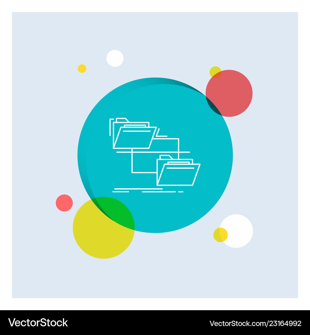 Folder file management move copy white line icon vector image
