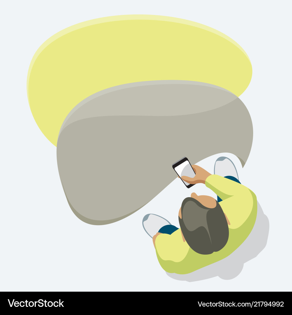 Man and mobile messages on smartphone vector image