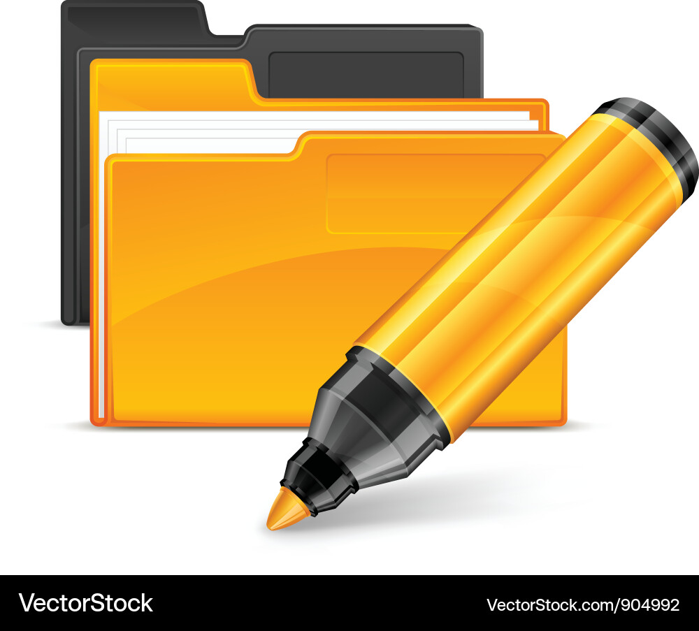Marker and Folder Set vector image
