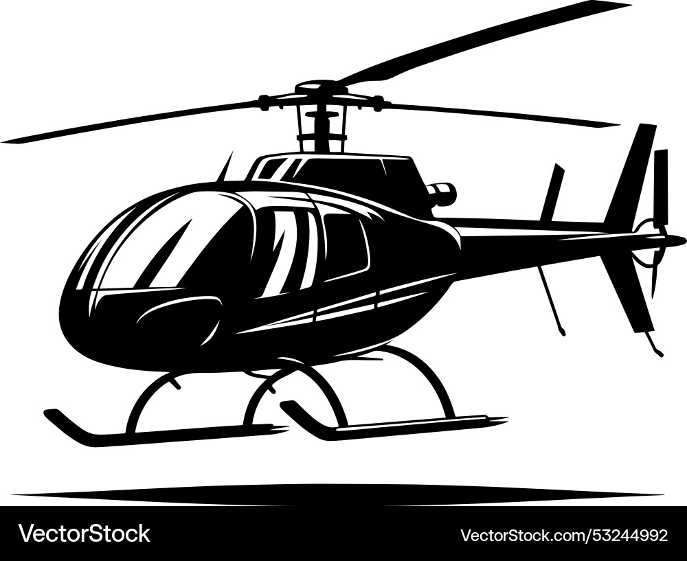 Modern helicopter silhouette isolated on a white Modern helicopter silhouette isolated on a white vector image
