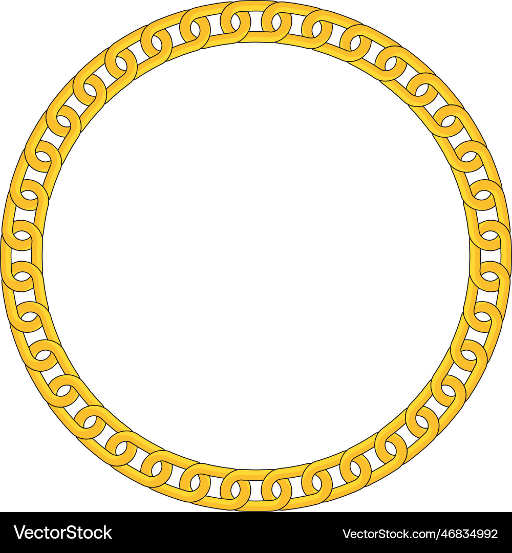Round chain frame circle chains border boho Round chain frame circle chains border boho Vector Image
